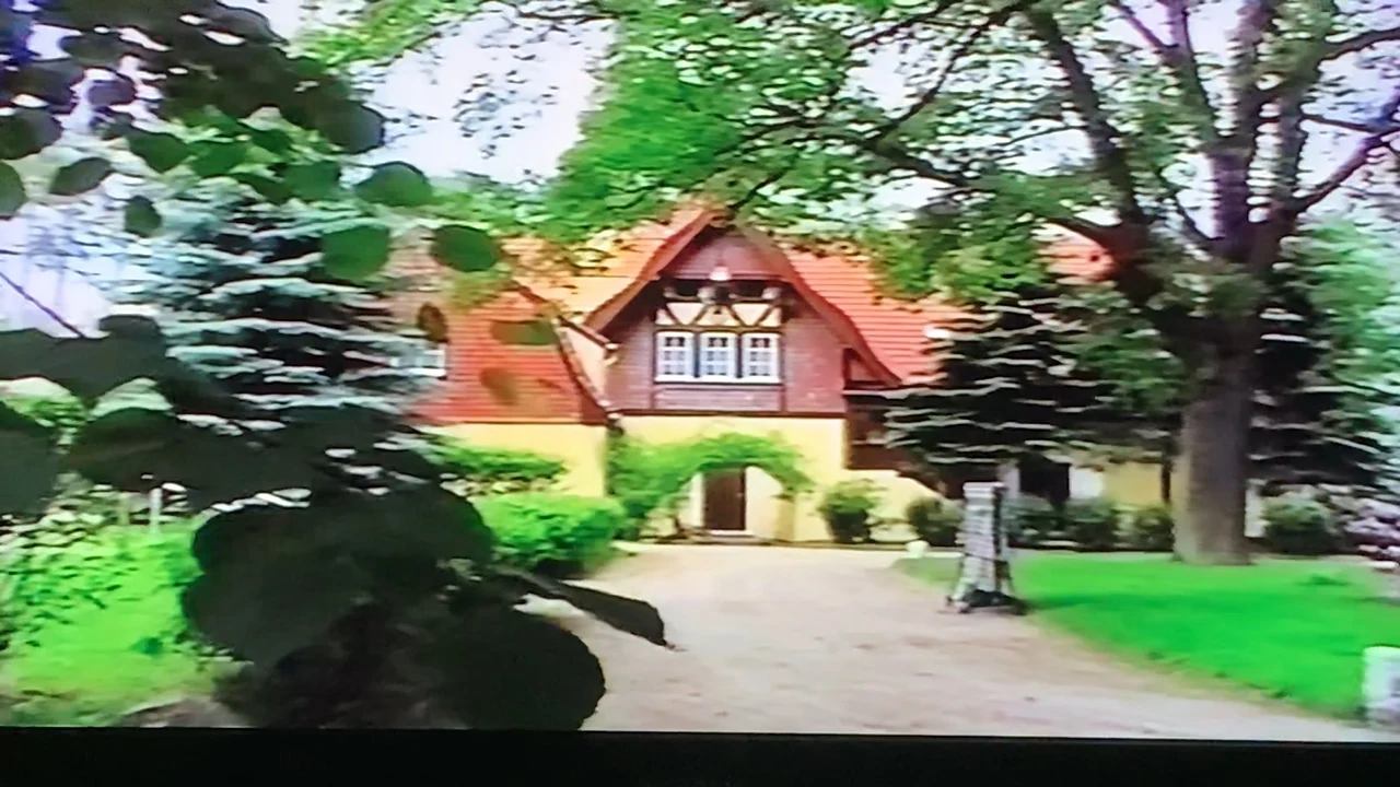 Historische Außenansicht des Waldhotels Seehof im Film von 1999